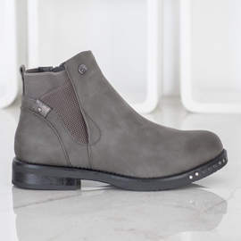 Goodin Botas de cuero ecológico gris 4