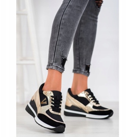 Vinceza Zapatillas Vincez Wedge negro amarillo 5