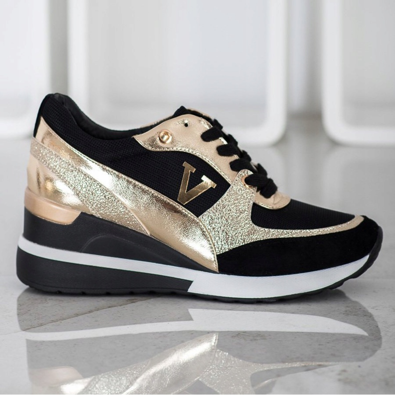 Vinceza Zapatillas Vincez Wedge negro amarillo 2