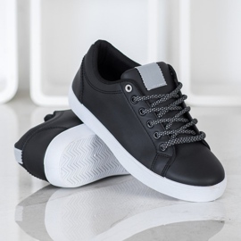 SHELOVET Zapatillas con cordones decorativos negro 4