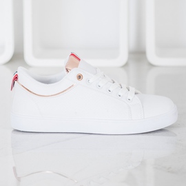 SHELOVET Zapatillas elegantes con cuero ecológico blanco 4