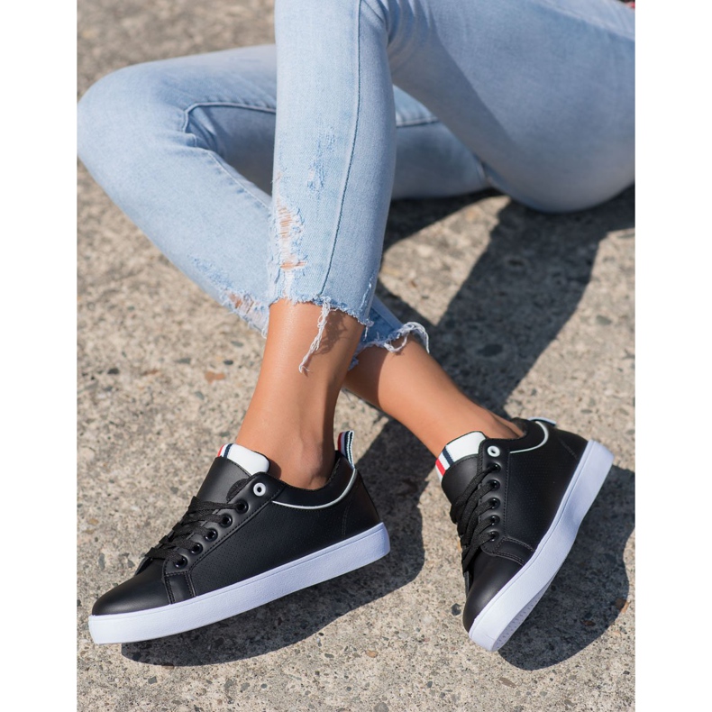 SHELOVET Zapatillas elegantes con cuero ecológico negro 2