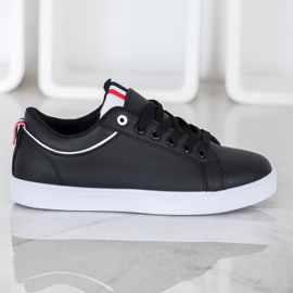 SHELOVET Zapatillas elegantes con cuero ecológico negro 4