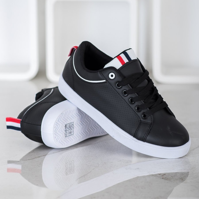 SHELOVET Zapatillas elegantes con cuero ecológico negro 1