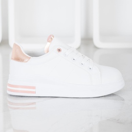 SHELOVET Zapatillas de deporte atadas de moda blanco 4