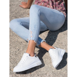SHELOVET Zapatillas de deporte atadas de moda blanco 3