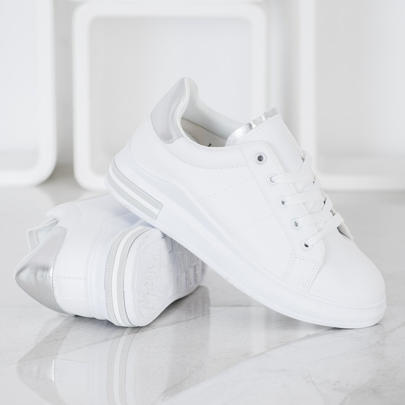SHELOVET Zapatillas de deporte atadas de moda blanco 1