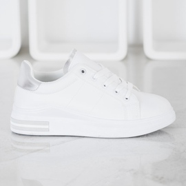 SHELOVET Zapatillas de deporte atadas de moda blanco 4