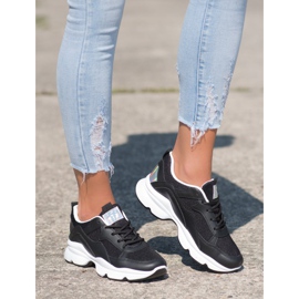 SHELOVET Cómodas zapatillas negras negro 2