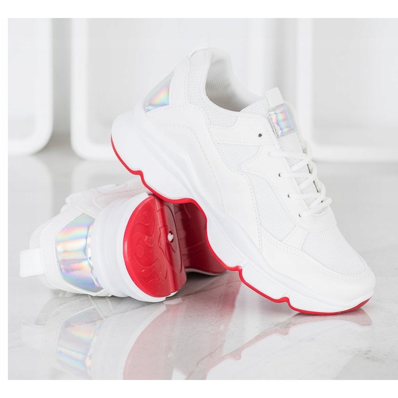 SHELOVET Cómodas zapatillas blancas blanco 2