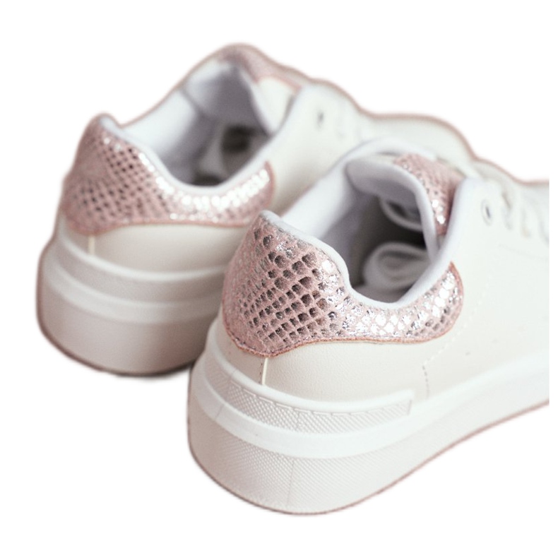FRROCK Zapatillas deportivas infantiles con cordones Ilonka blancas blanco rosado 4