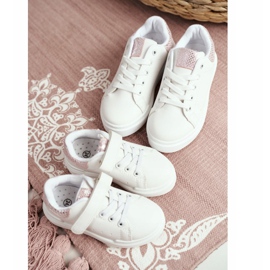 FRROCK Zapatillas deportivas infantiles con cordones Ilonka blancas blanco rosa 1