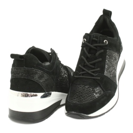 Zapatillas deportivas de mujer atadas Filippo DP1505 / 20 negro 3 Zapatillas deportivas de mujer atadas Filippo DP1505 / 20 negro 3