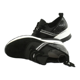 Filippo Zapatillas deportivas de piel Slipony DP1388 / 20 BK Nice negro plata 4