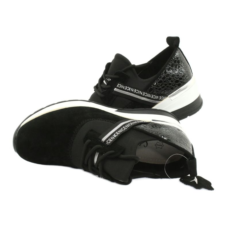 Filippo Zapatillas deportivas de piel Slipony DP1388 / 20 BK Nice negro plata 4