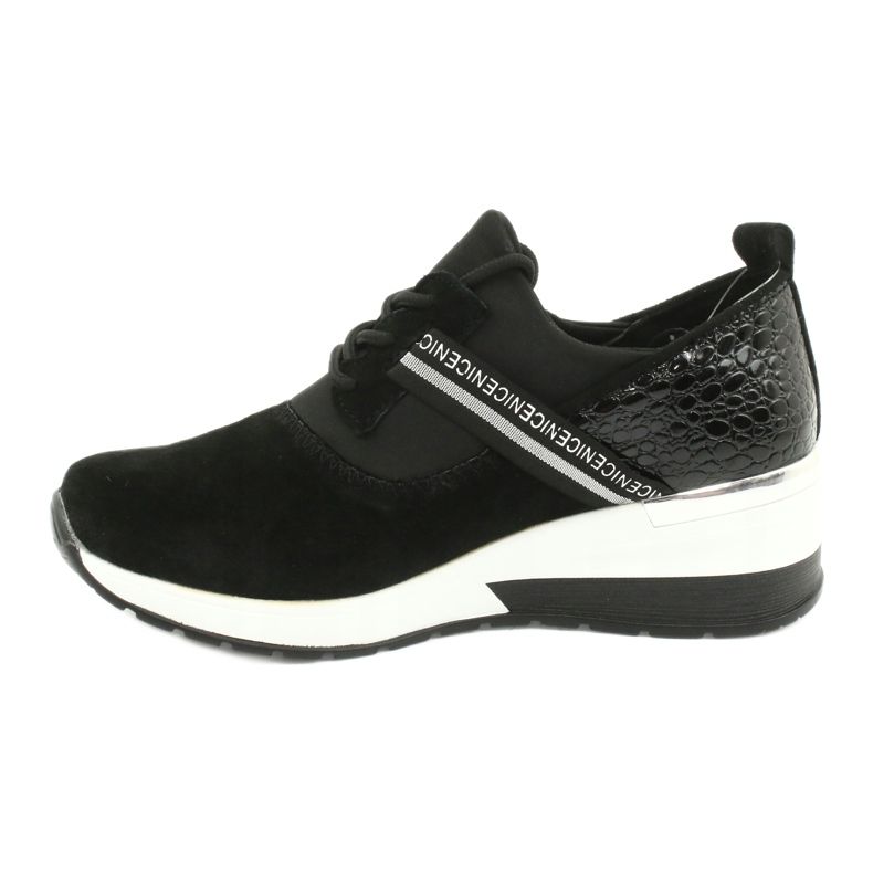 Filippo Zapatillas deportivas de piel Slipony DP1388 / 20 BK Nice negro plata 1