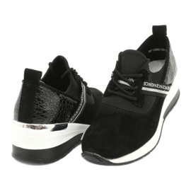 Filippo Zapatillas deportivas de piel Slipony DP1388 / 20 BK Nice negro plata 3