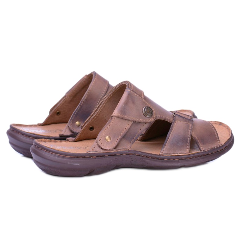 Polbut Zapatillas Hombre Piel Marrón Sandalias Hideki 1