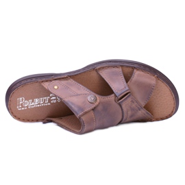 Polbut Zapatillas Hombre Piel Marrón Sandalias Hideki 2