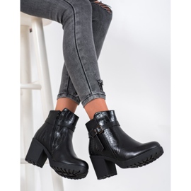 J. Star Botas cómodas en la plataforma negro 1