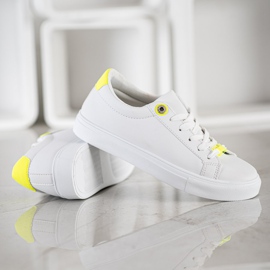 SHELOVET Zapatillas Con Piel Ecológica blanco 3