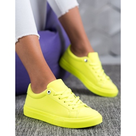 SHELOVET Zapatillas Con Piel Ecológica amarillo 6