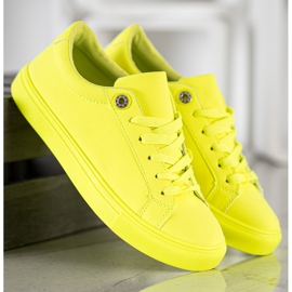 SHELOVET Zapatillas Con Piel Ecológica amarillo 5