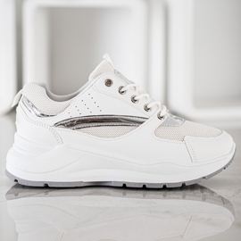 Ideal Shoes Zapatillas deportivas con estilo blanco 2