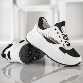 Ideal Shoes Zapatillas deportivas con estilo blanco negro 4