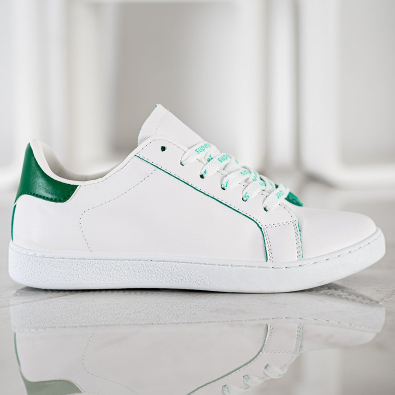 SHELOVET Calzado deportivo de moda blanco verde 2