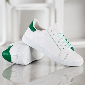SHELOVET Calzado deportivo de moda blanco verde 3