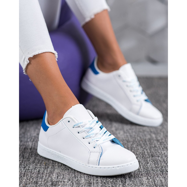 SHELOVET Calzado deportivo de moda blanco azul 1
