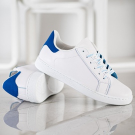 SHELOVET Calzado deportivo de moda blanco azul 4