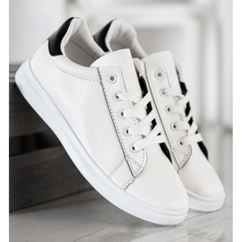 SHELOVET Calzado deportivo clásico blanco negro 4