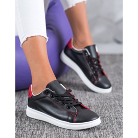 SHELOVET Calzado deportivo clásico negro rojo 5