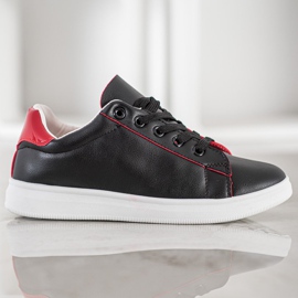 SHELOVET Calzado deportivo clásico negro rojo 4