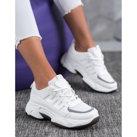 SHELOVET Zapatillas cómodas con malla blanco 1