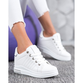 SHELOVET Zapatillas de cuña blancas blanco 5