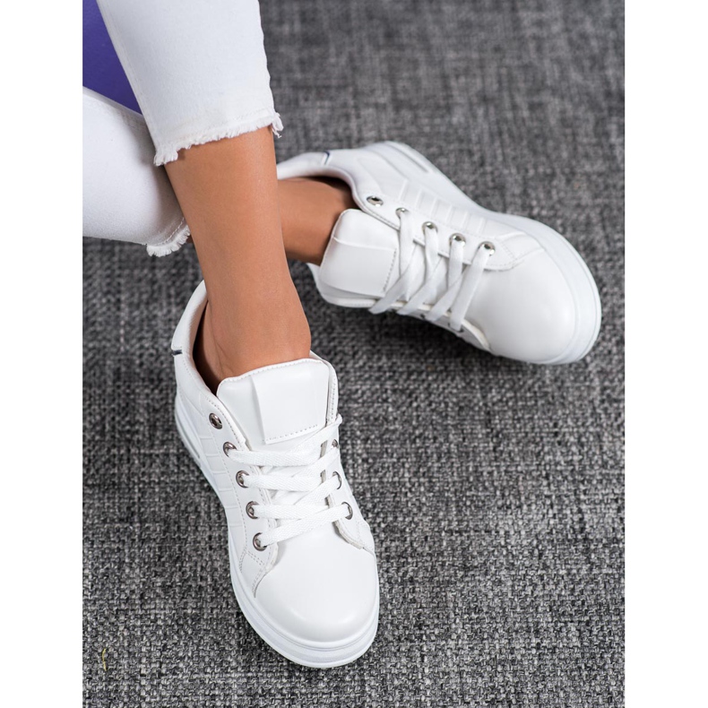 SHELOVET Zapatillas de cuña blancas blanco 1