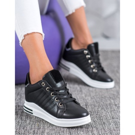 SHELOVET Zapatillas de cuña negras negro 5