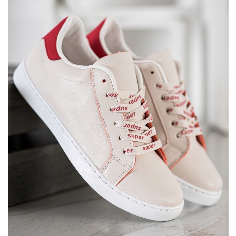 SHELOVET Calzado deportivo de moda blanco rojo 2