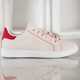 SHELOVET Calzado deportivo de moda blanco rojo 4