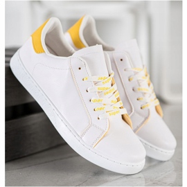 SHELOVET Calzado deportivo de moda blanco amarillo 3