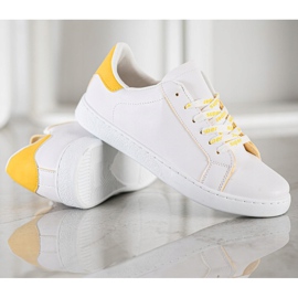 SHELOVET Calzado deportivo de moda blanco amarillo 4