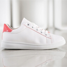 SHELOVET Calzado deportivo clásico blanco rosado 3