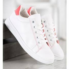 SHELOVET Calzado deportivo clásico blanco rosado 5