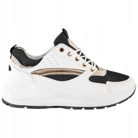 Ideal Shoes Zapatillas deportivas con estilo blanco negro 9