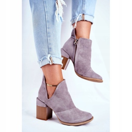 MSMG Botas de mujer con tacón Corte Meliori gris 2