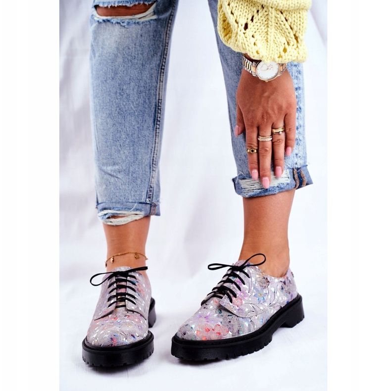 Zapatos Brogues para Mujer Oxfords Grey Leather Maciejka 04087-13 gris multicolor 1 Zapatos Brogues para Mujer Oxfords Grey Leather Maciejka 04087-13 gris multicolor 1