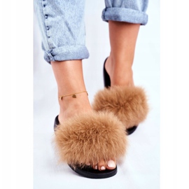 Pantuflas de Mujer con Piel Natural Camel Bushido marrón 1
